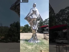 SS316L Tinggi 5,7 Meter Luar Patung Stainless Steel Besar Dipoles