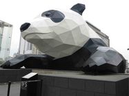 Panda terbuka Besar Taman Seni Patung Stainless Steel Baking Varnish
