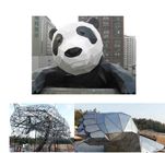 Panda terbuka Besar Taman Seni Patung Stainless Steel Baking Varnish