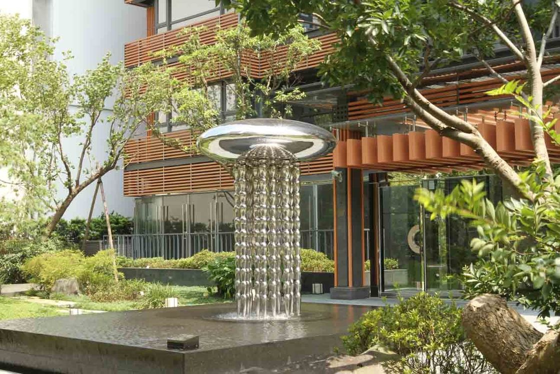 Patung Modern Taman Besar Outdoor, Stainless Steel Fountain Permukaan Dipoles