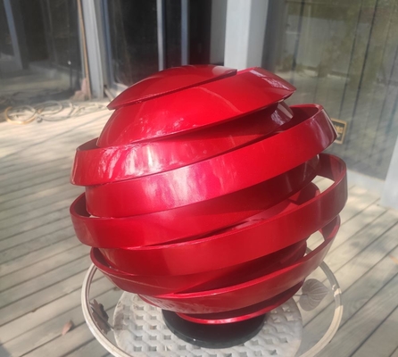 Modern Painted Stainless Steel Abstrak Sculpture Red Baking Dipernis