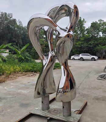 ODM 2.5 M Tinggi Custom Abstrak patung stainless steel Dekorasi taman