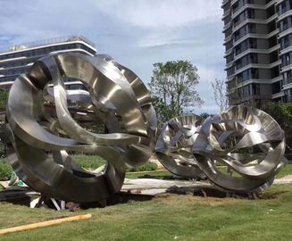 Taman logam Besar Luar Abstrak Patung Stainless Steel Dekorasi Plaza