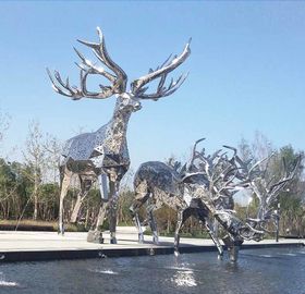 Patung Hewan Logam Kontemporer Taman Rusa Patung Untuk Dekorasi Umum