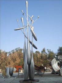 Logam Buatan Tangan Besar Luar Patung Patung Stainless Steel Dekorasi Plaza